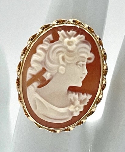 Anello oro 14kt cammeo - anello,