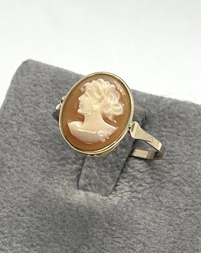 Anello oro 14kt con cammeo - oro,