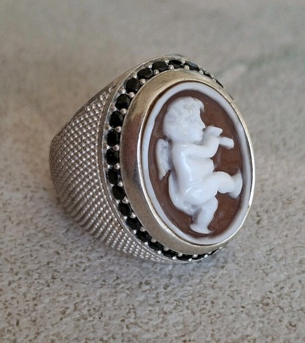 Anello cammeo angelo argento - anello,