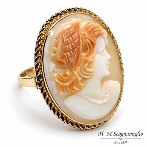 Anello cammeo corniola testa - corniola,
