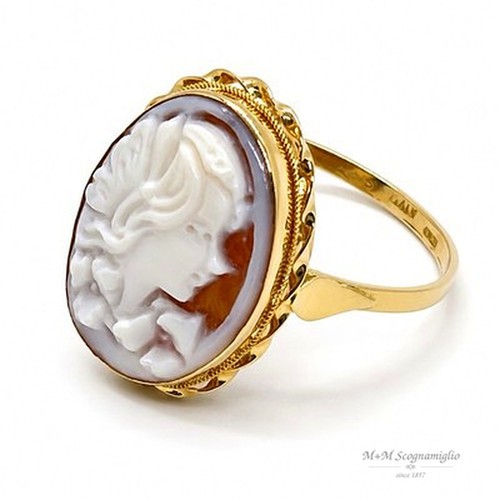 Anello oro 18kt cammeo - oro,