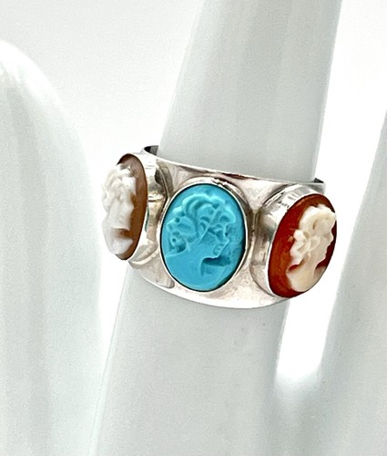 Anello oro bianco 14kt - 14kt, cammei