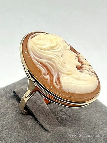 Anello oro 14kt cammeo - anello,