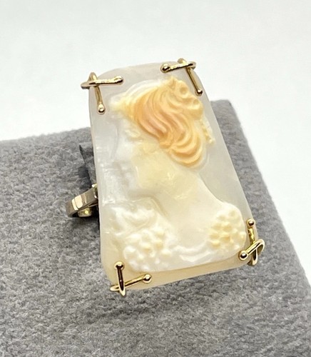Anello oro 14kt con cammeo - 14kt,