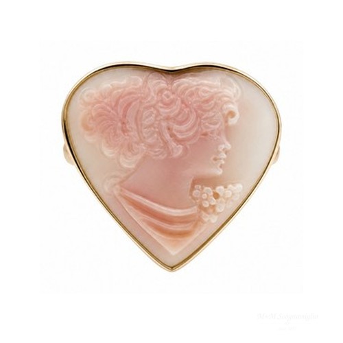 Anello oro cammeo cuore - anello,
