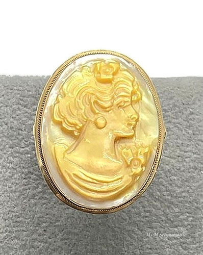 Anello oro 14kt - con, cammeo