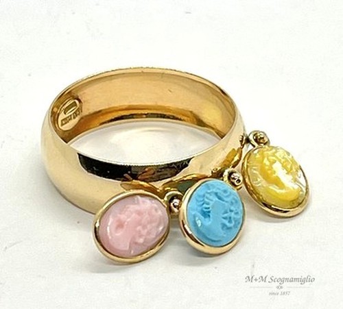 Anello fascia oro 14kt con - anello, 3