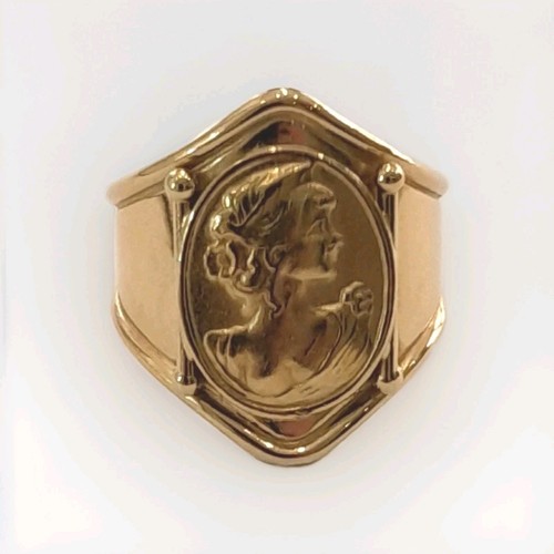 Anello schiava con cammeo oro - con,