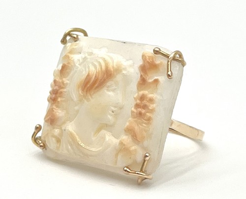 Anello oro 14kt cammeo - 14kt, testa