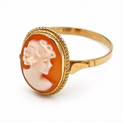 Anello cammeo oro 14kt - anello,