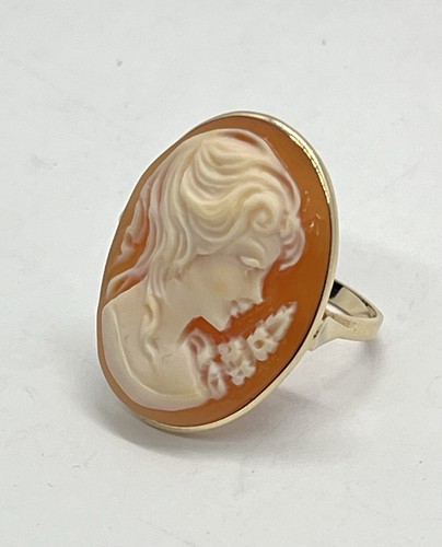 Anello oro 14kt - oro, cammeo