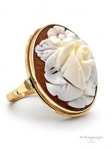 Anello oro 14kt con cammeo - anello,